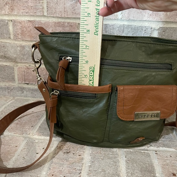 Rosetti Green and Brown Messenger Bag - Picture 3 of 11
